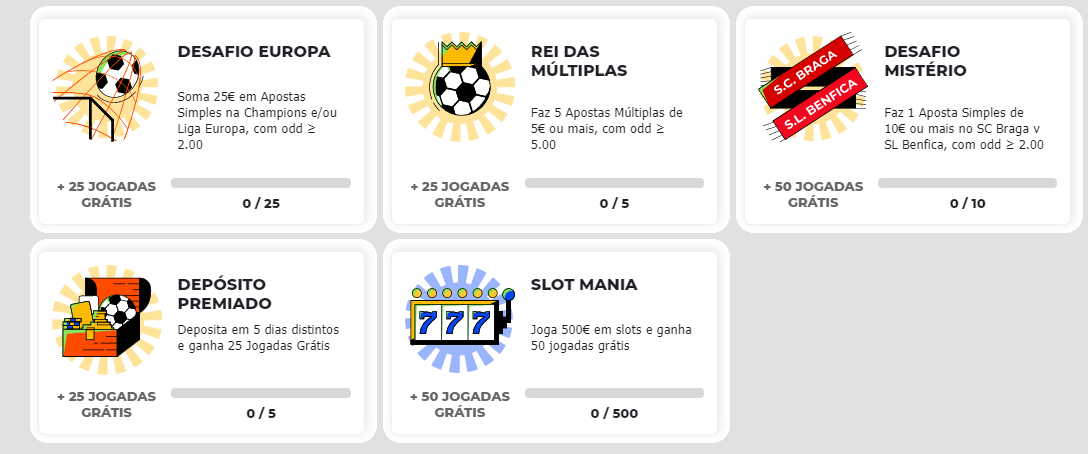 Bet.pt Desafios da Semana